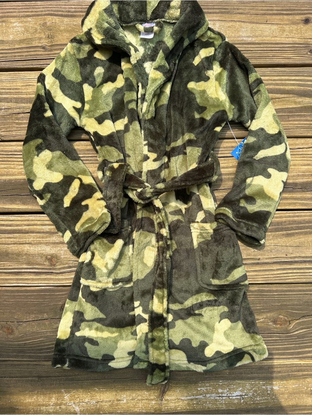 New! Wonder Nation Boys Camo Fleece Belted Robe Size S (6/7)